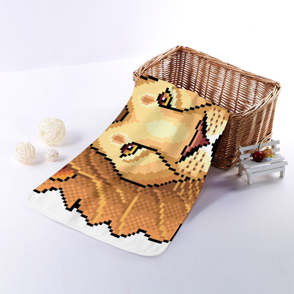 Leo Pixel Print Towel