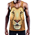 Leo Pixel Print Men's Workout Tank Top