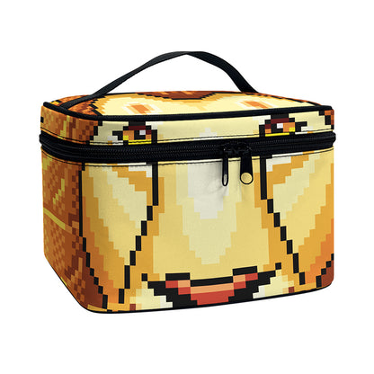Leo Pixel Print Travel Makeup Bag