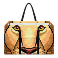 Leo Pixel Print Utility Tote Bag