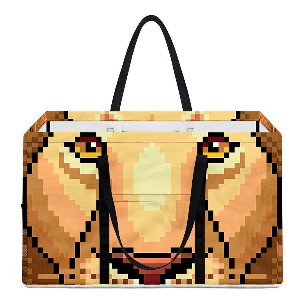 Leo Pixel Print Utility Tote Bag