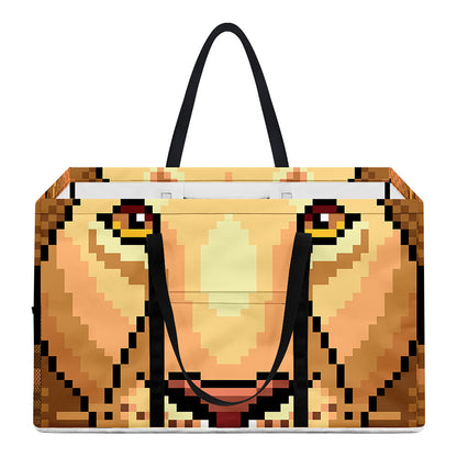 Leo Pixel Print Utility Tote Bag