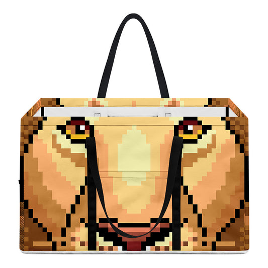 Leo Pixel Print Utility Tote Bag