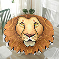 Leo Pixel Print Waterproof Round Tablecloth