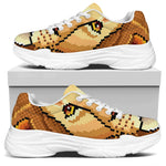 Leo Pixel Print White Chunky Shoes