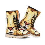 Leo Pixel Print Winter Boots