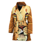 Leo Pixel Print Women's Bathrobe