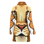 Leo Pixel Print Women's Bathrobe