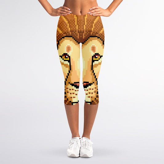 Leo Pixel Print Women's Capri Leggings