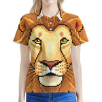 Leo Pixel Print Women's Polo Shirt