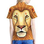 Leo Pixel Print Women's Polo Shirt
