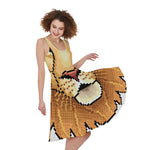 Leo Pixel Print Women's Sleeveless Dress