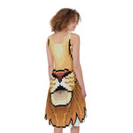 Leo Pixel Print Women's Sleeveless Dress