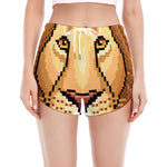 Leo Pixel Print Women's Split Running Shorts