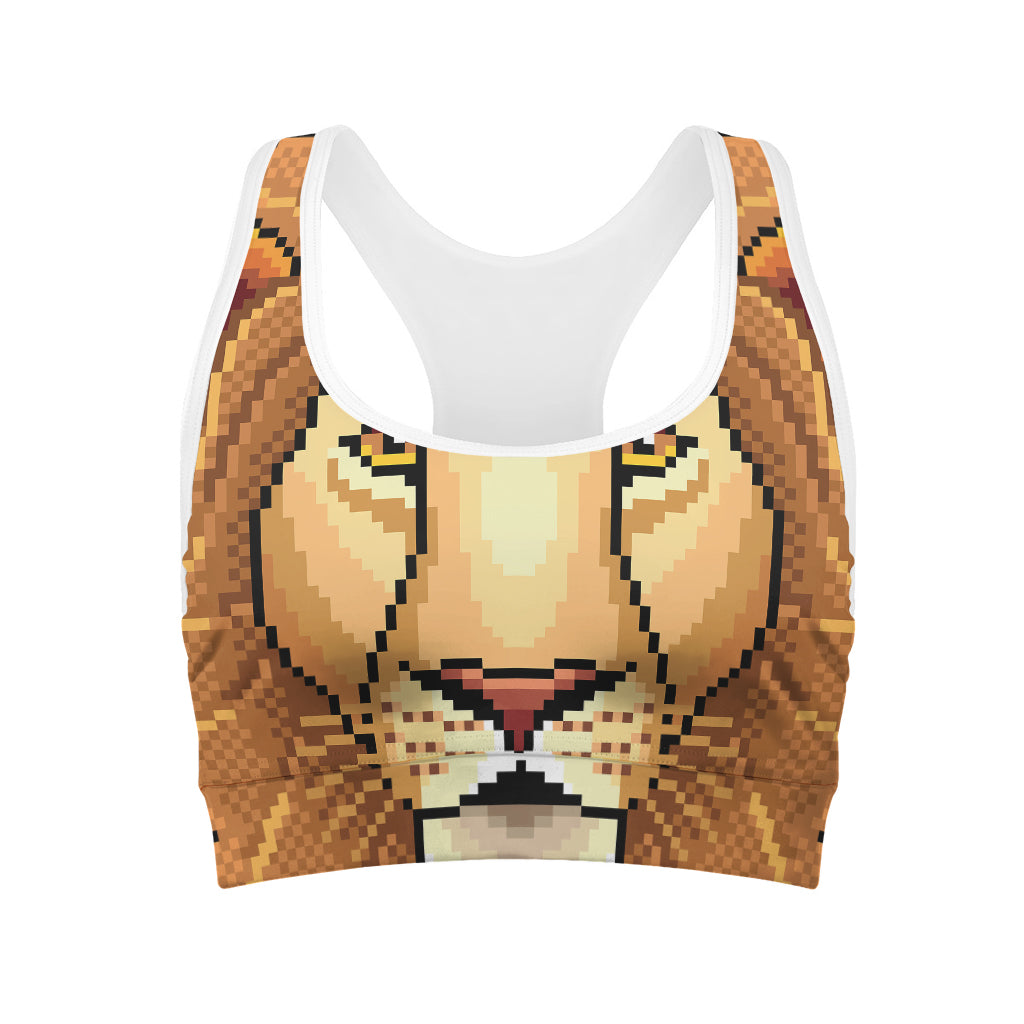 Leo Pixel Print Women's Sports Bra