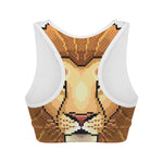Leo Pixel Print Women's Sports Bra
