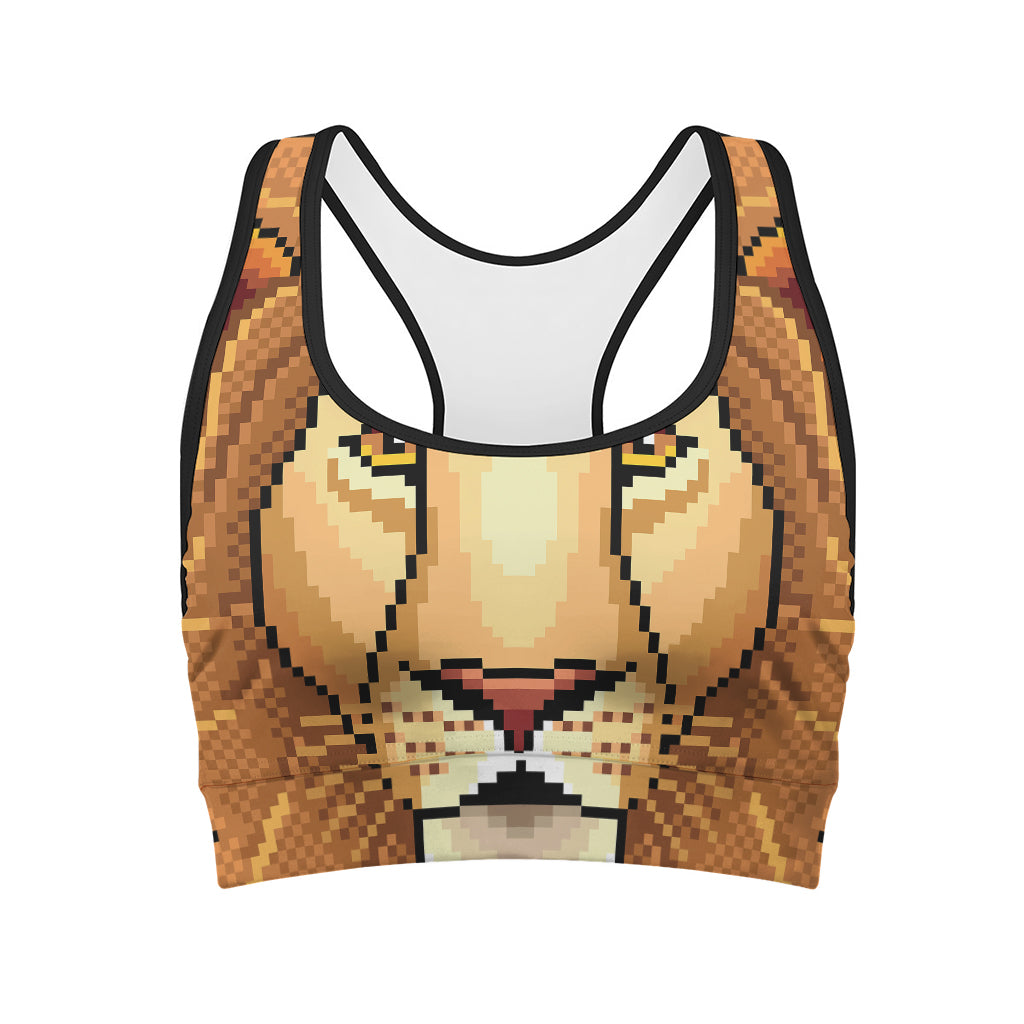 Leo Pixel Print Women's Sports Bra