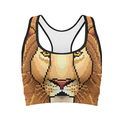 Leo Pixel Print Women's Sports Bra
