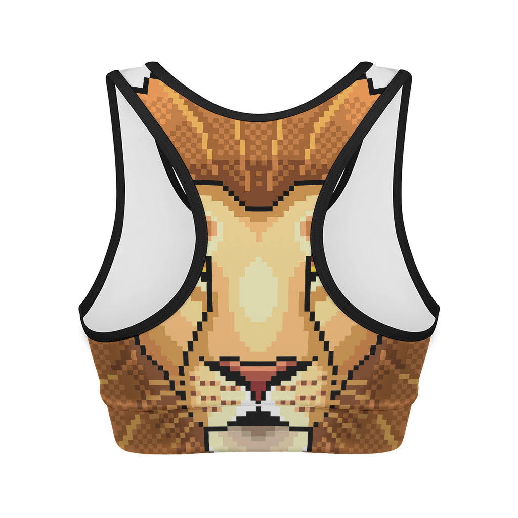 Leo Pixel Print Women's Sports Bra