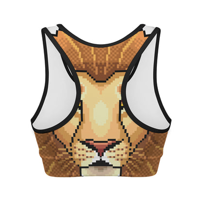Leo Pixel Print Women's Sports Bra