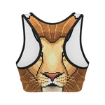 Leo Pixel Print Women's Sports Bra