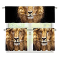 Leo Portrait Print 3 Piece Kitchen Curtains