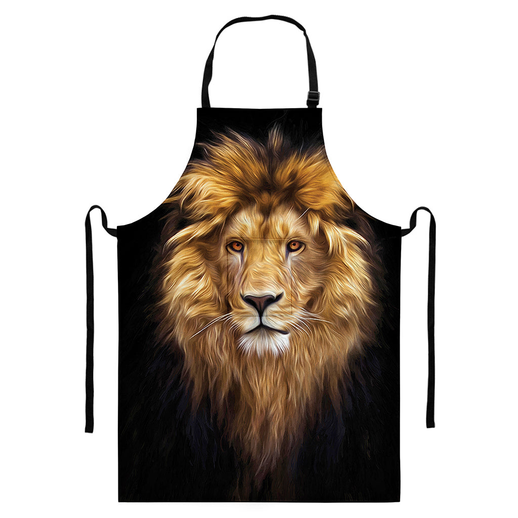 Leo Portrait Print Bib Apron With Pocket