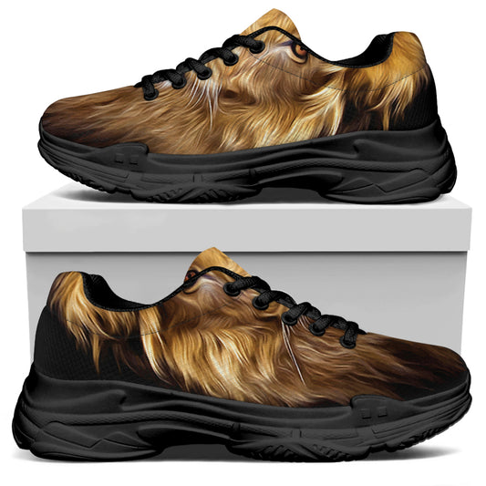 Leo Portrait Print Black Chunky Shoes