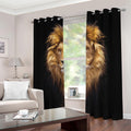 Leo Portrait Print Dimout Grommet Curtains