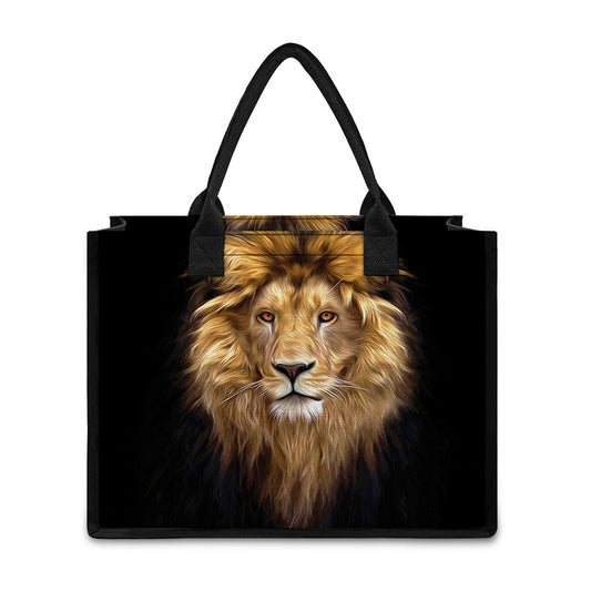 Leo Portrait Print Canvas Tote Bag