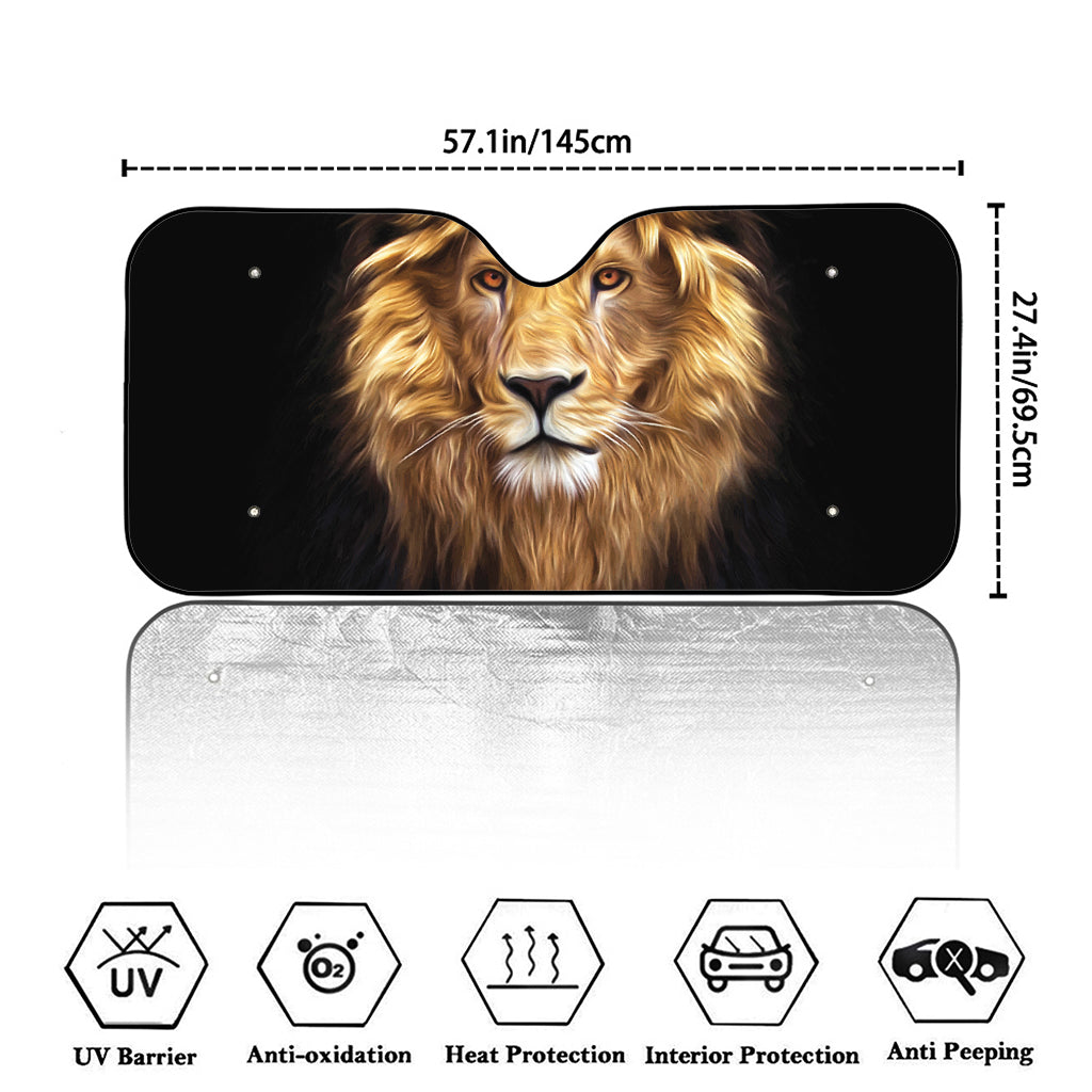 Leo Portrait Print Car Windshield Sun Shade