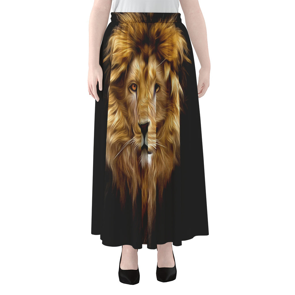 Leo Portrait Print Chiffon Maxi Skirt