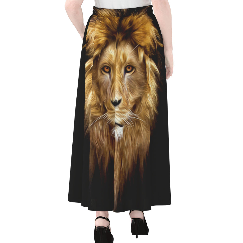 Leo Portrait Print Chiffon Maxi Skirt