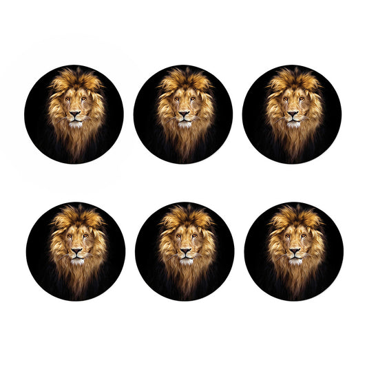 Leo Portrait Print Coaster Set