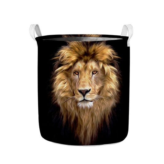 Leo Portrait Print Collapsible Laundry Basket