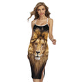 Leo Portrait Print Cross Back Cami Dress