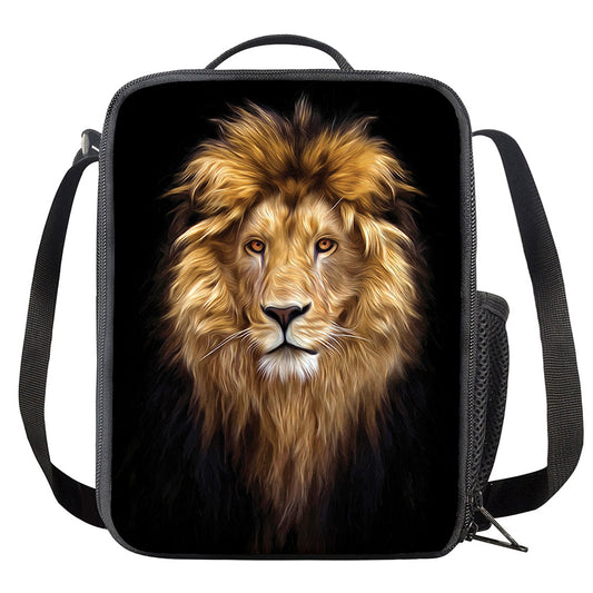 Leo Portrait Print Crossbody Lunch Bag