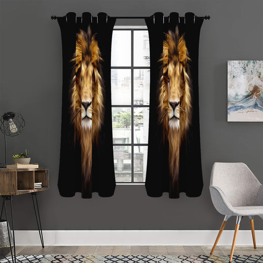 Leo Portrait Print Curtain