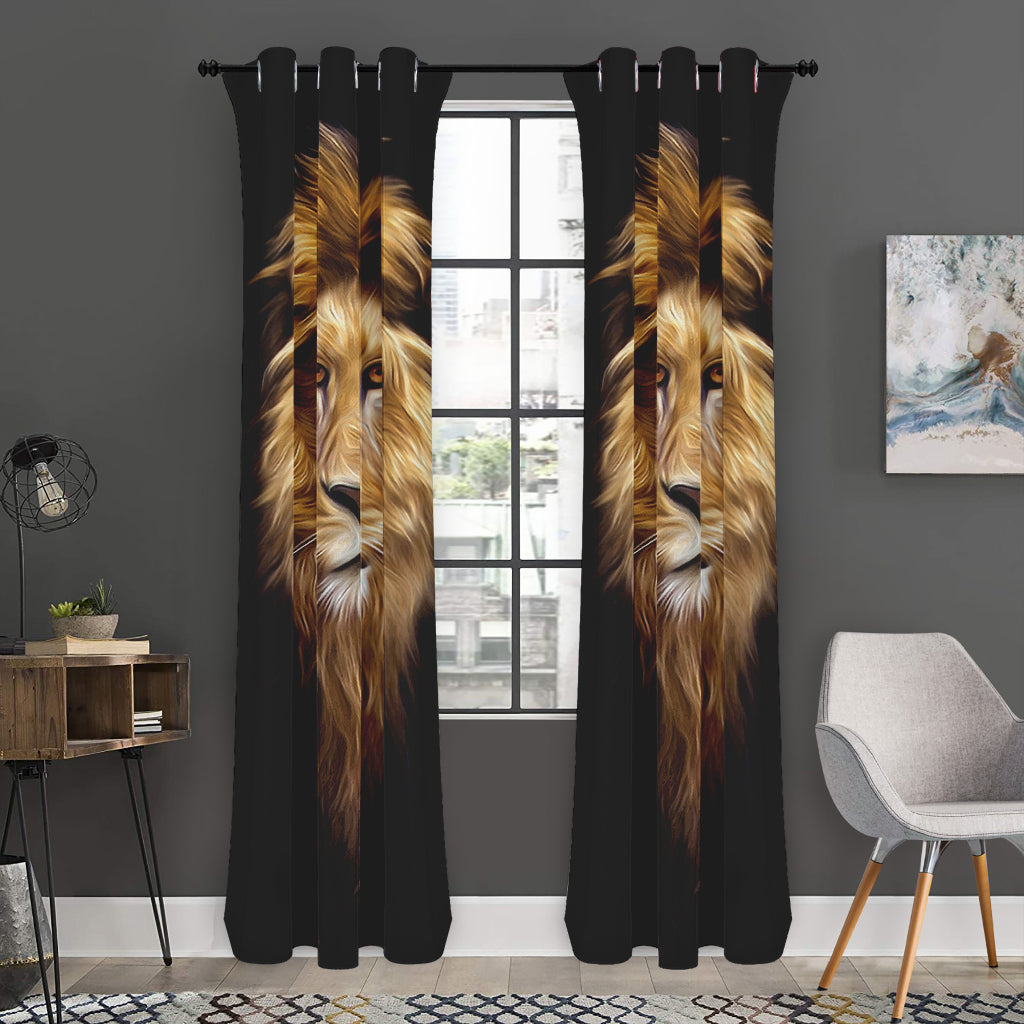 Leo Portrait Print Curtain