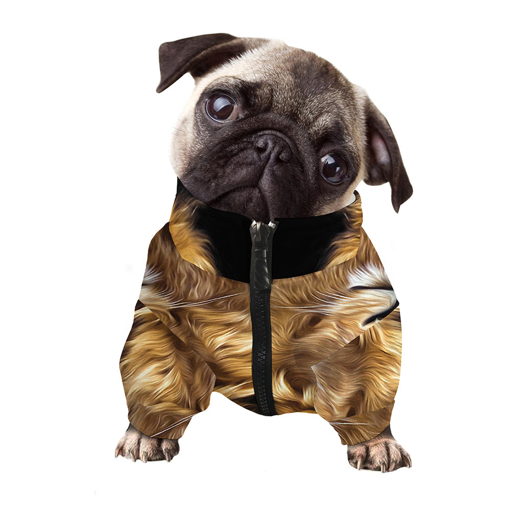 Leo Portrait Print Dog Zip Up Jacket