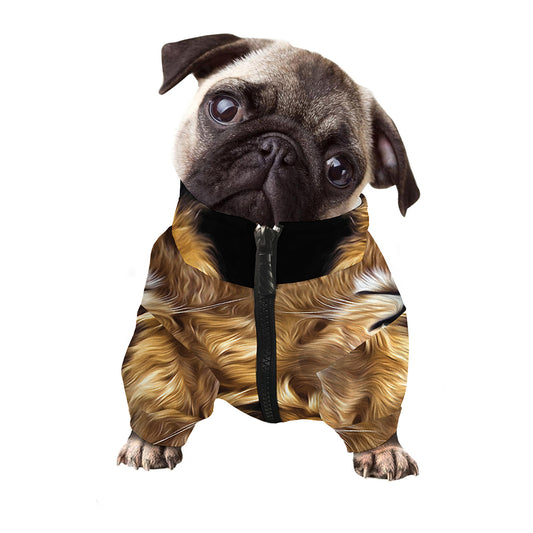 Leo Portrait Print Dog Zip Up Jacket