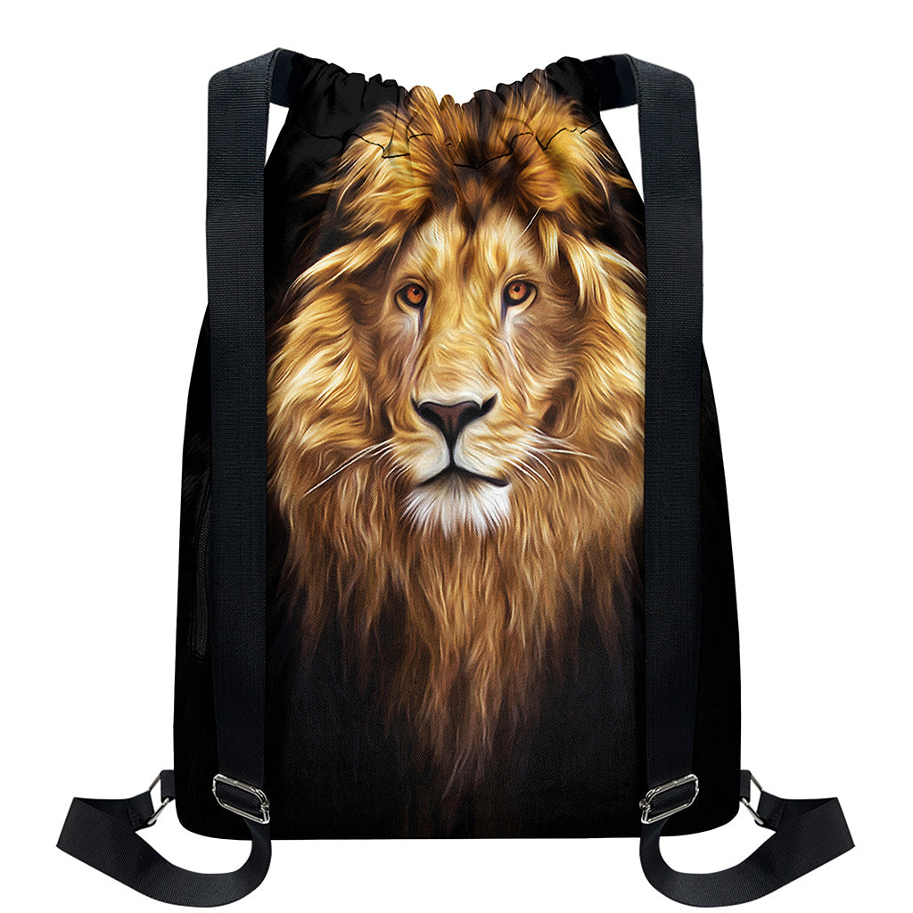 Leo Portrait Print Drawstring Backpack