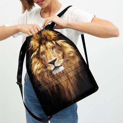 Leo Portrait Print Drawstring Backpack