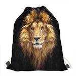 Leo Portrait Print Drawstring Bag
