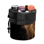 Leo Portrait Print Drawstring Makeup Bag