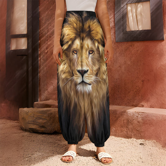 Leo Portrait Print Harem Pants