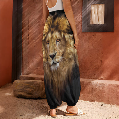 Leo Portrait Print Harem Pants