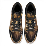 Leo Portrait Print High Top Leather Sneakers