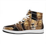 Leo Portrait Print High Top Leather Sneakers