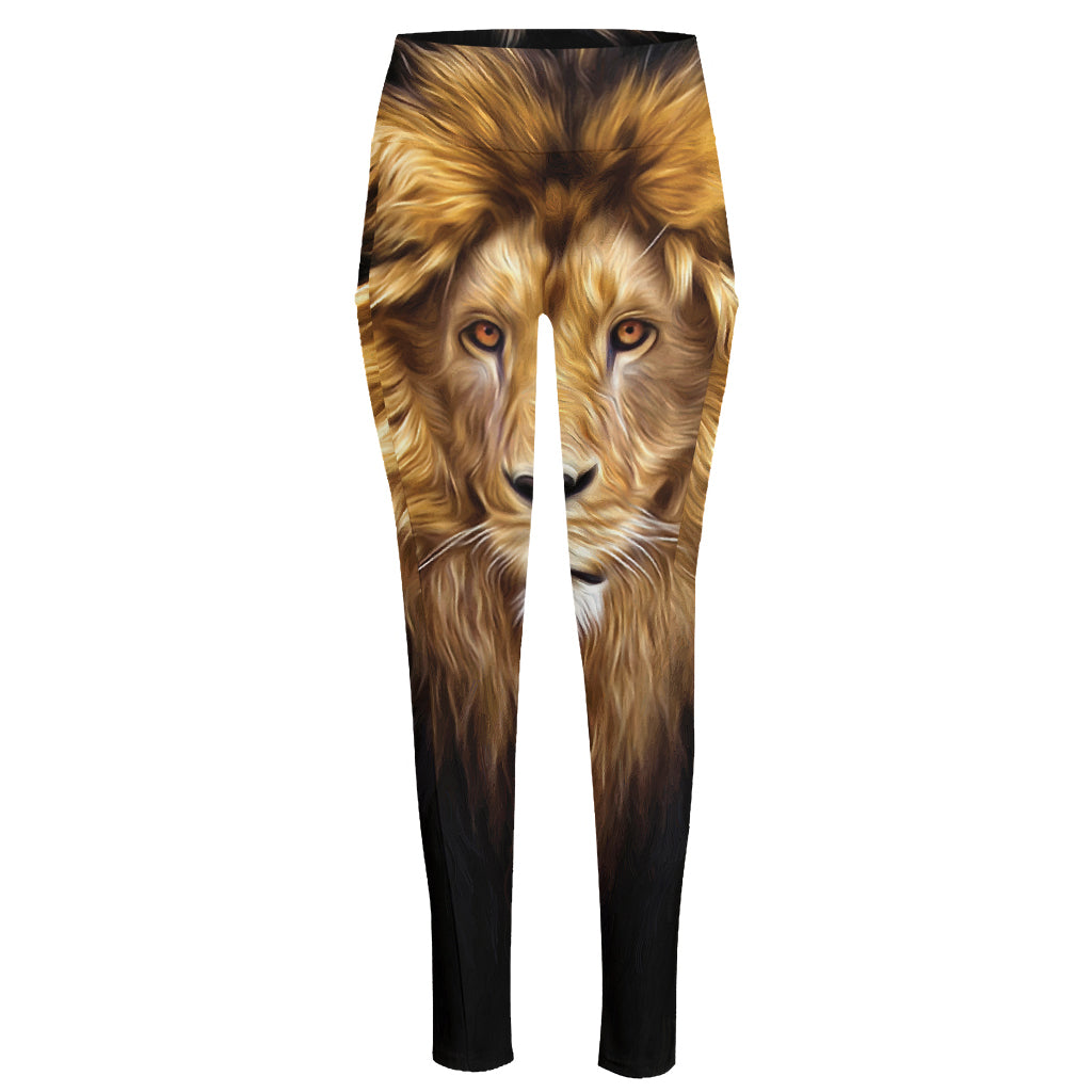 Leo Portrait Print High-Waisted Pocket Leggings
